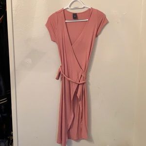 Pink wrap dress